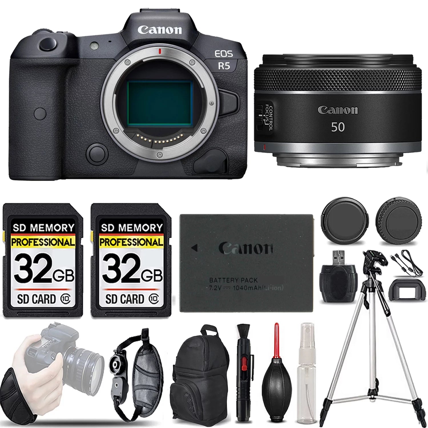 Canon EOS R5 Mirrorless Camera +50mm f/1.8 STM Lens -LOADED KIT