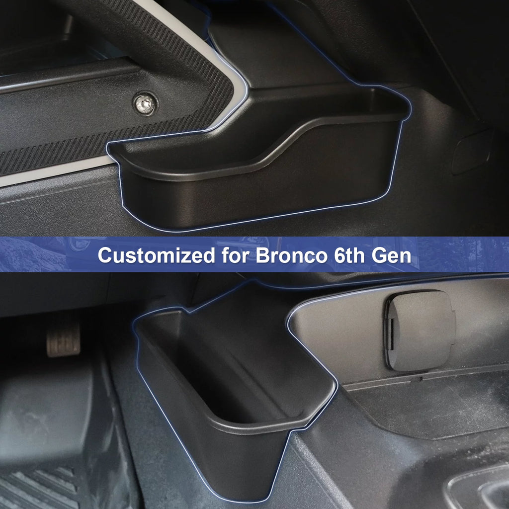MFC Gear Shifter Storage Box Side Pocket Compatible with for 2021 2022 Ford Bronco Accessories 2/4D
