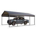 Summit Living 12 x 20 ft Metal Carport with Galvanized Metal Roof, Heavy-Duty Garage Car Storage Shelter, Gray