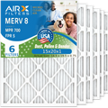 15x20x1 Air Filter MERV 8 Comparable to MPR 700 & FPR 5 Electrostatic Pleated Air Conditioner Filter 6 Pack HVAC AC Premium USA Made 15x20x1 Furnace Filters by AIRX FILTERS WICKED CLEAN AIR.