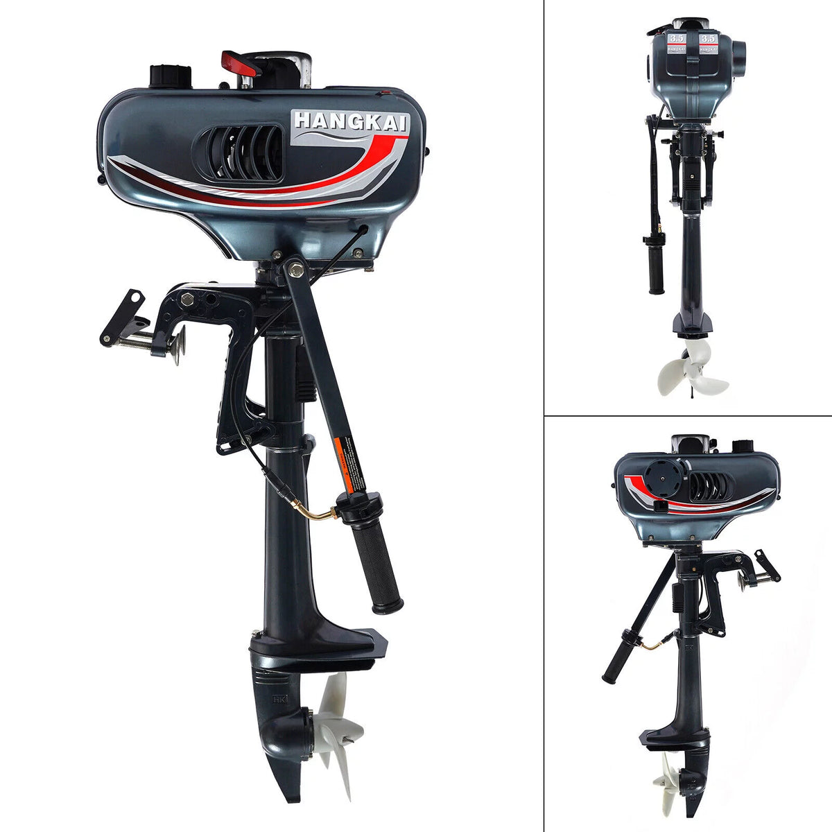2-Stroke 3.5HP Outboard Motor Fishing Boat Petrol Engine CDI System 10 Km / H