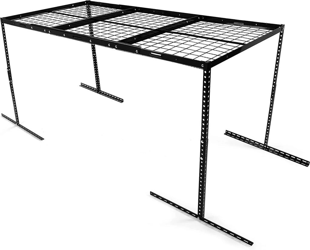HECASA 3FT X 6FT Overhead Storage Rack Heavy Duty 72" x 36" Mounted Ceiling Rack Shelf Black Alloy