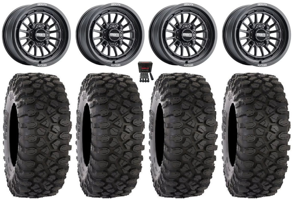 MetalFX Delta 15" Wheels Black 33" XC450 Tires Polaris RZR XP 1000 / PRO XP / Ranger XP 900/1000