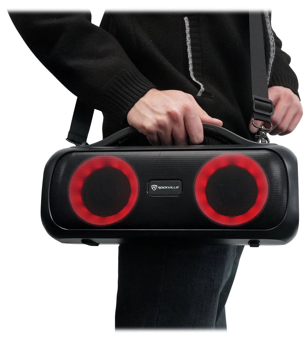 Rockville Go Party D4 Large Loud Portable LED Party Bluetooth Speaker, Deep Bass