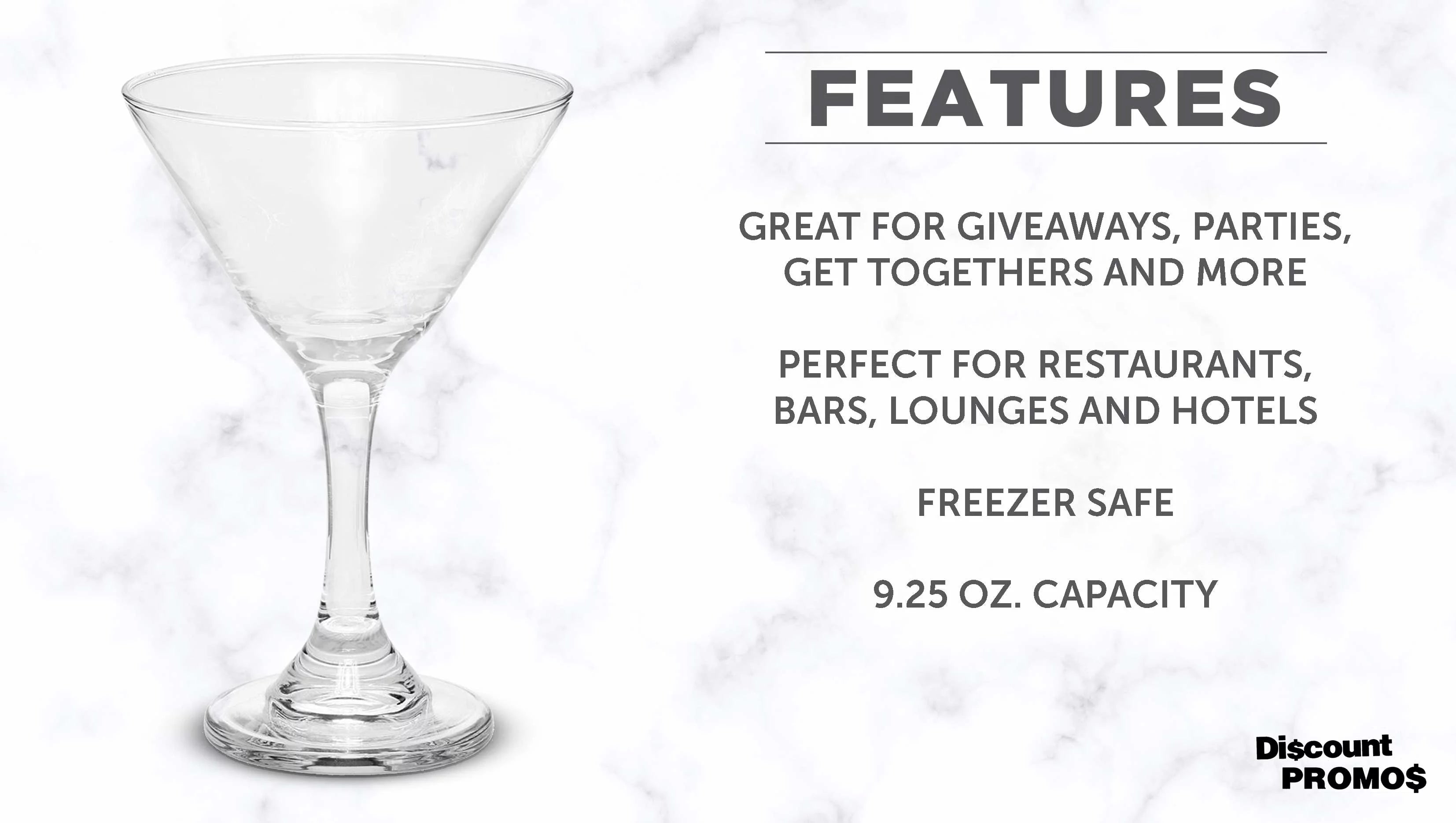 Classic Martini Glasses 9.25 oz. Set of 10, Bulk Pack - Great for Cocktails, Wedding Favors, Party Favors, Events - Clear