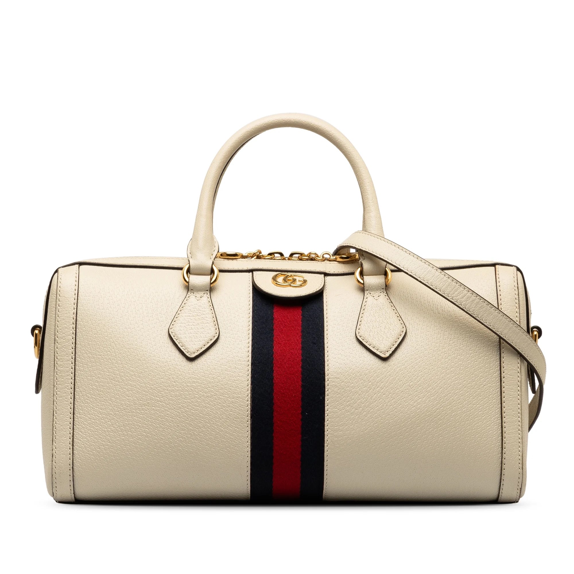 Secondhand Authenticated Gucci Ophidia Satchel Calf Leather White Unisex (Good)