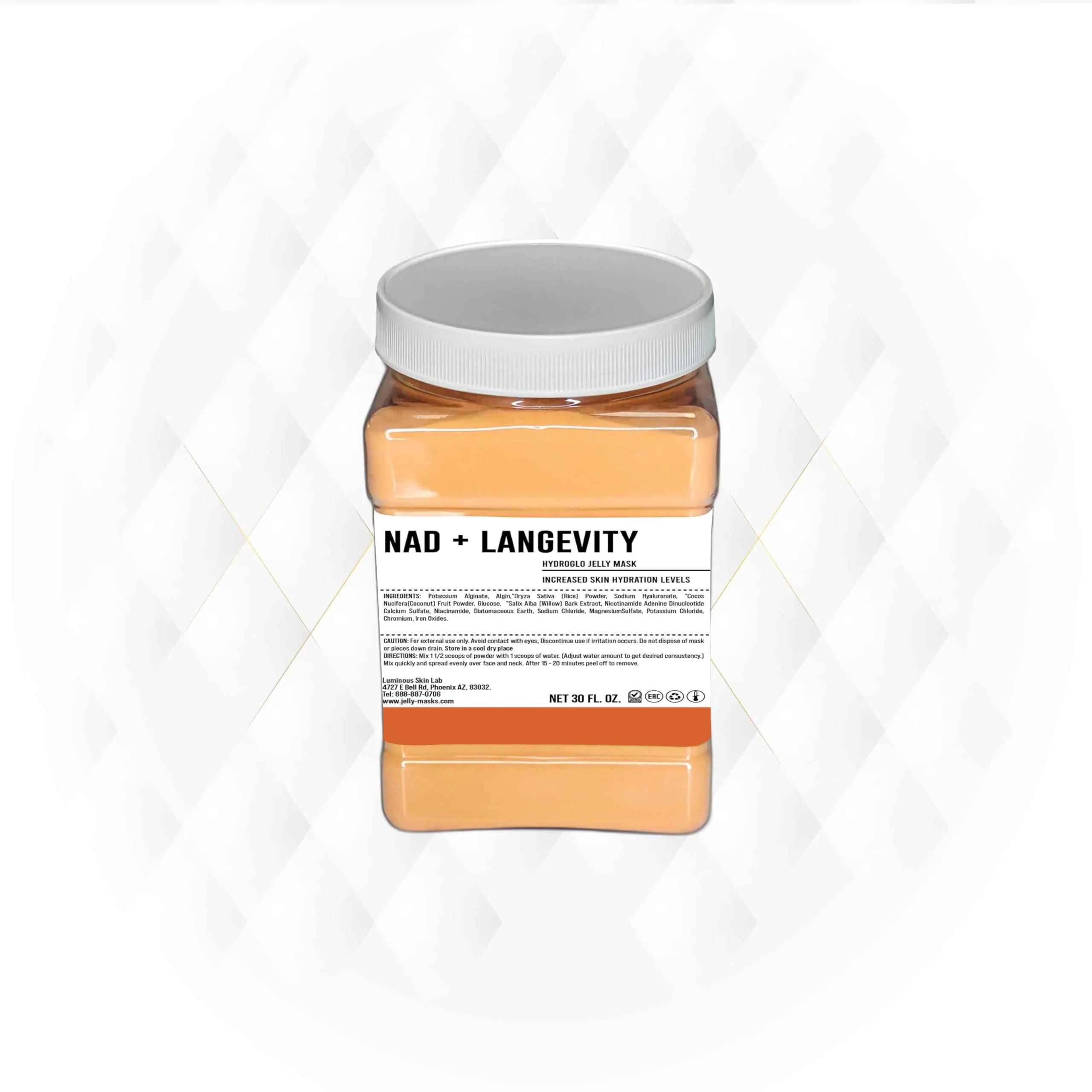 Luminous Skin Lab Nad+Longevity Jelly Mask,  Professional Pack Peel off Facial Mask - Anti-Aging, Reducing Dark Spot & Natural Skin Treatment - Suitable for All Skin Types | 30 fl oz