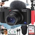 Sony ZV-1F Vlogging Camera (Black) with SanDisk 128GB Memory Card + Tripod + ZeeTech Accessory Bundle
