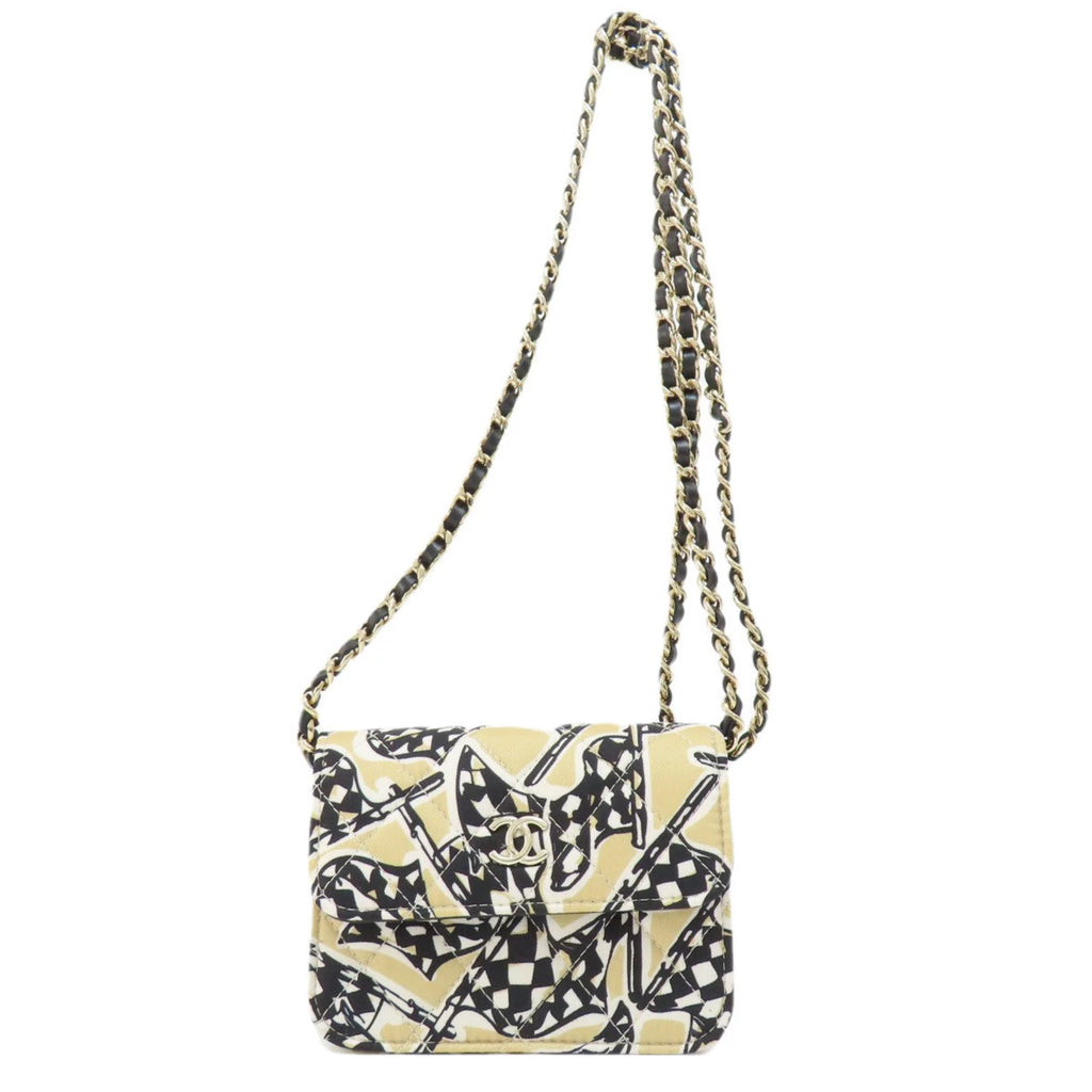 Previously Owned Chanel Chain Shoulder Coco Mark Bag Cotton Female CHANEL (Good)