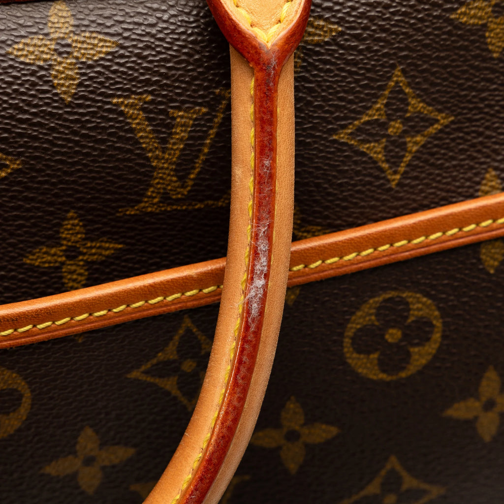 Used Authenticated Louis Vuitton Monogram Deauville Canvas Brown Handbag Top HandleBag Unisex (Good)