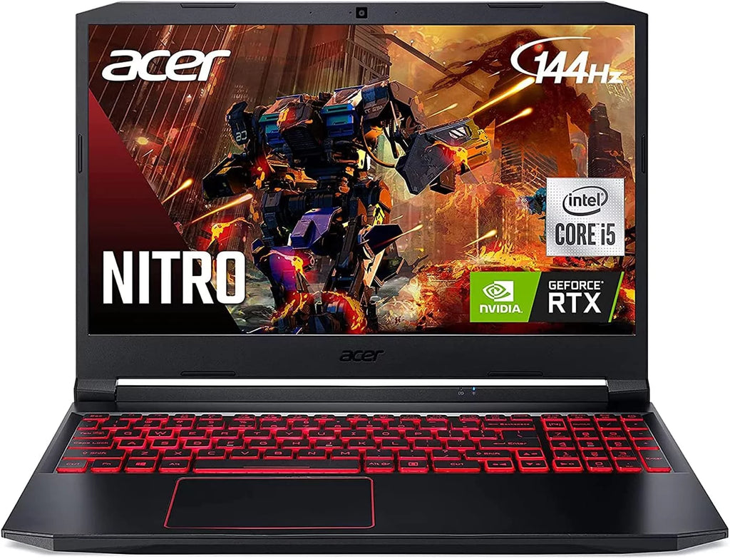 Acer Nitro 5 15.6-Inch 144hz IPS Gaming Laptop + High Quality 6ft HDMI Cable + LCD Screen Cleaner + Wired Stereo Gaming Headset + Gaming Controller- Carbon Black