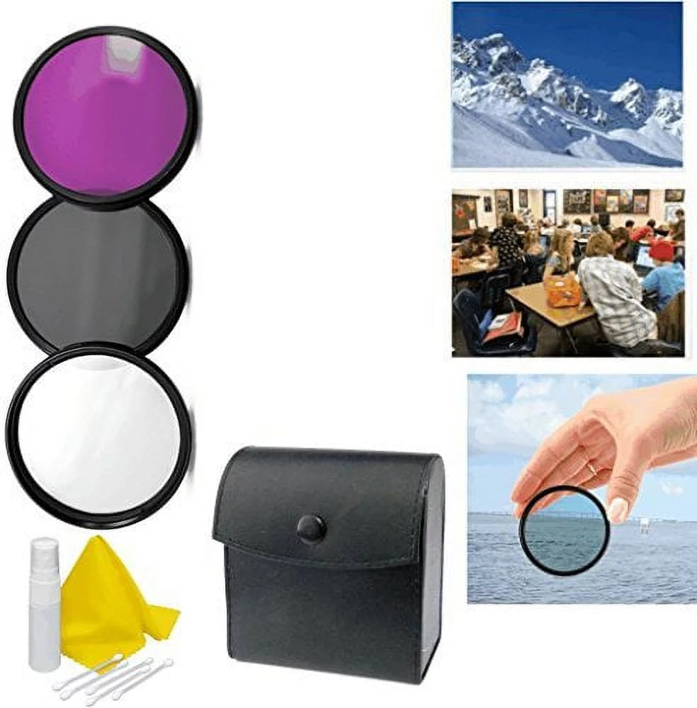 Olympus SP-550 UZ Appropriate 3-Piece Multiple Coated Filter Kit 52mm + 3pc Cleaning Kit