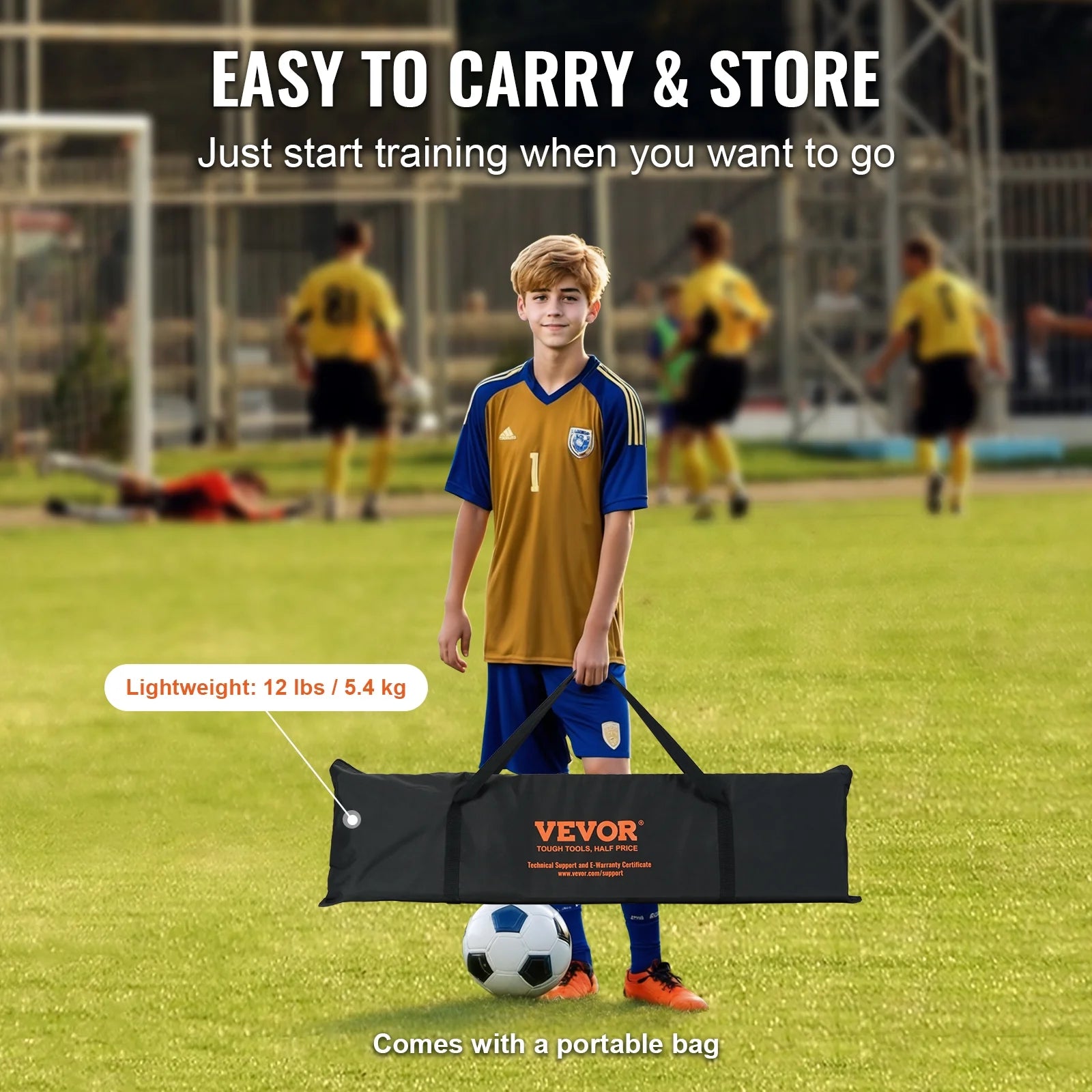 BENTISM 71"x40" Soccer Trainer 2-IN-1 Portable Soccer Rebounder Net Portable Bag