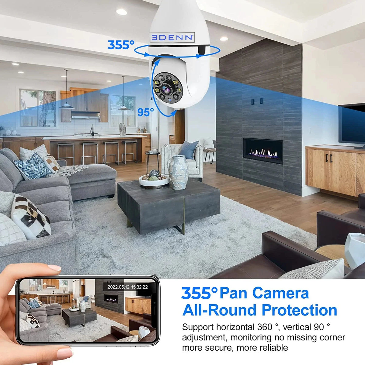 Edenn i-defend bulbs security camera 3 pack
