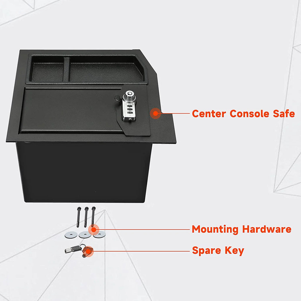 KOJEM Center Console Gun Safe Storage Box Vault Compatible with 2007 - 2013 Toyota Tundra, 2008 - 2021 Toyota Sequoia