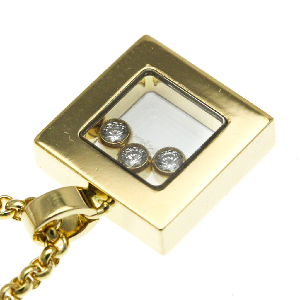 Previously Owned Chopard Happy Diamonds Square Necklace 79/3210 Yellow Gold (18K) Diamond Men,Women Fashion Pendant Necklace (Gold) (Good)