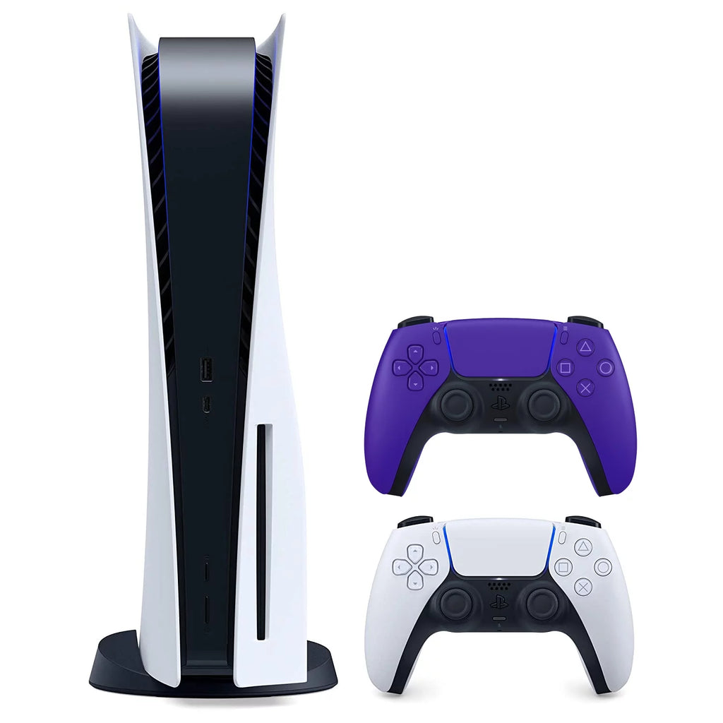 Sony Playstation 5 Disc Version (Sony PS5 Disc) with Extra DualSense Controller - Galactic Purple Bundle
