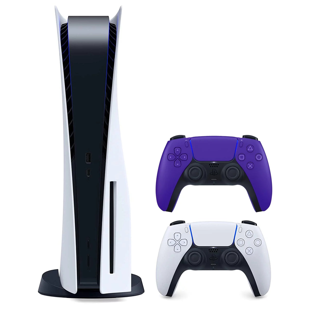 Sony Playstation 5 Disc Version (Sony PS5 Disc) with Extra DualSense Controller - Galactic Purple Bundle
