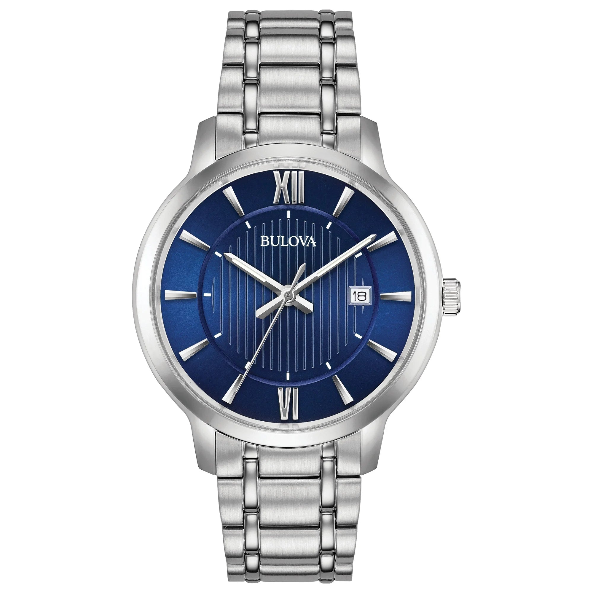 Bulova Men's Classic Blue Dial Rust-resistant Alloy Watch 96B282