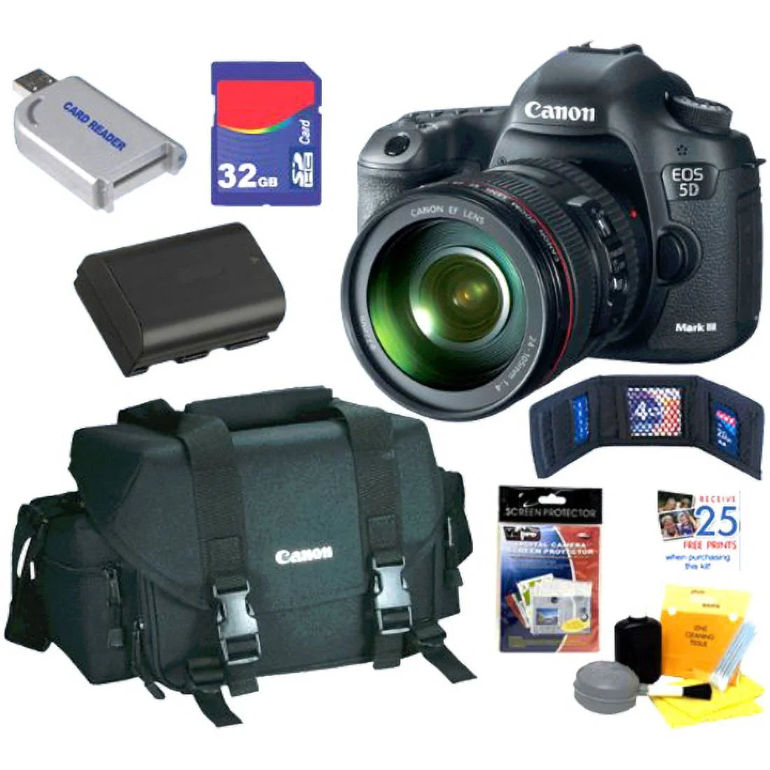 Bundle EOS 5D Mark III 22.3 MP Full Frame CMOS Digital SLR Camera with EF 24-105mm f/4 L IS USM Lens
