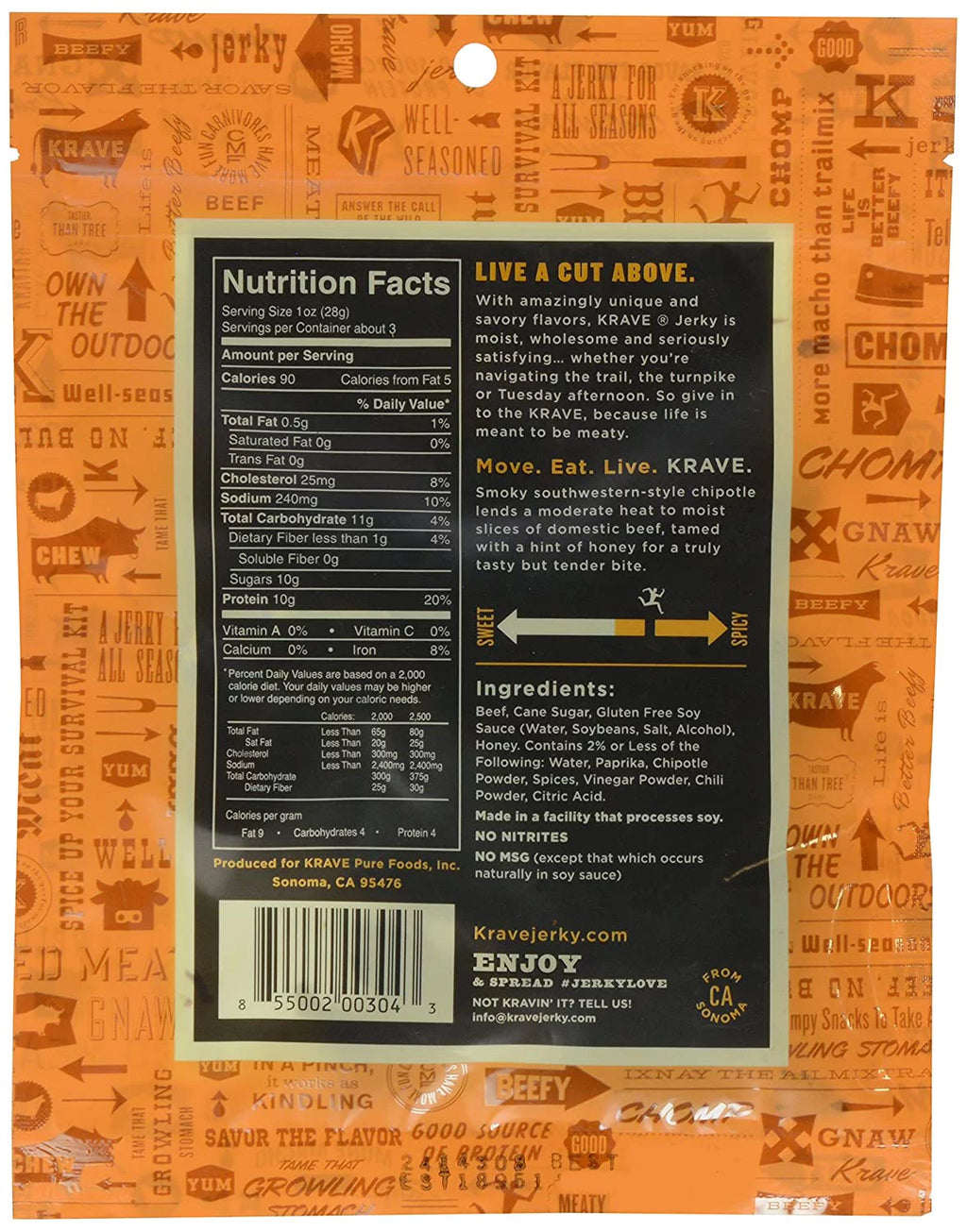 Krave Gourmet Beef Cuts Sweet Chipotle 2.7 oz