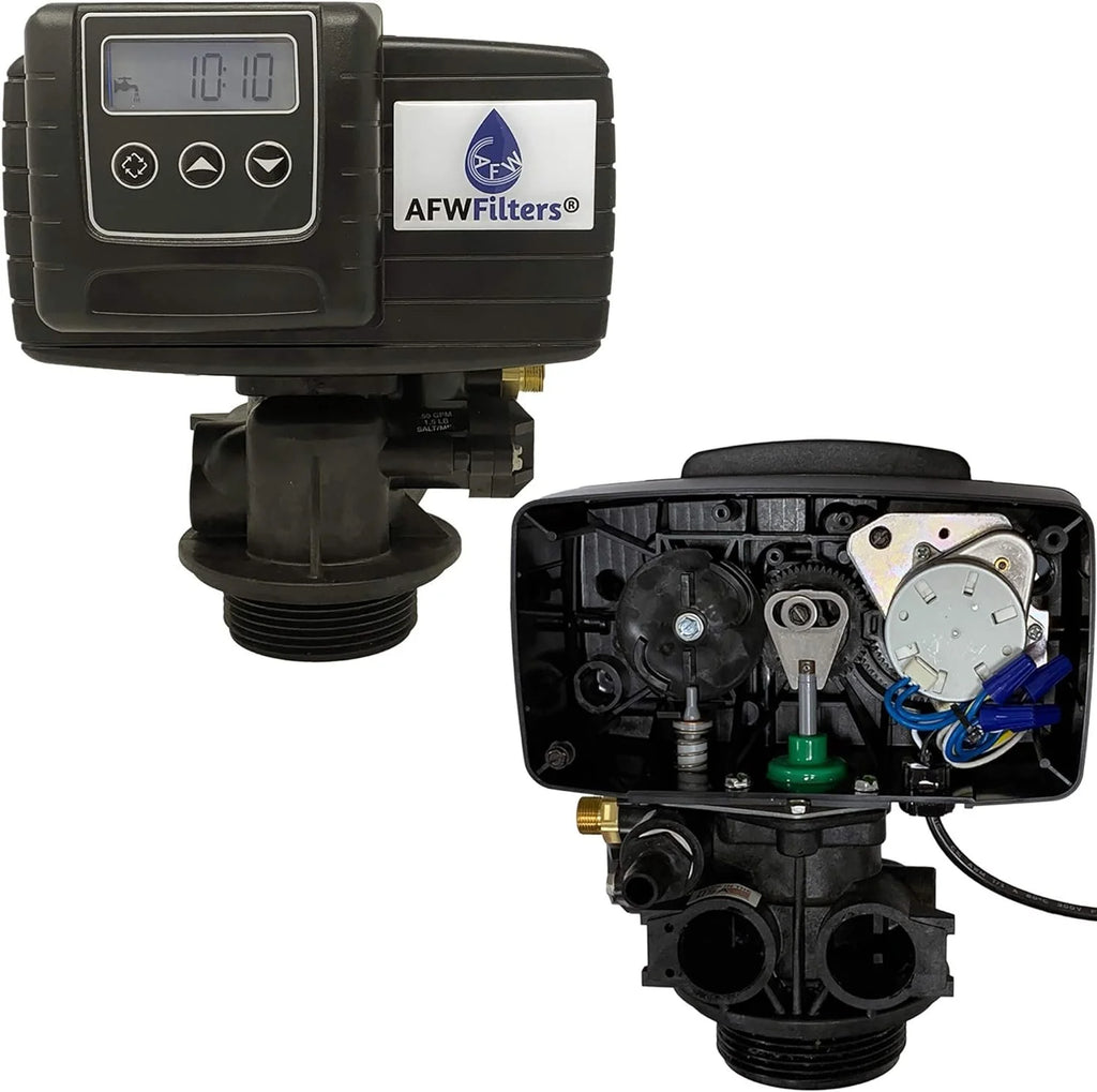 AFWFilters 2 cubic Foot 64k Whole Home Water Softener with Durable 10% Crosslink Resin, 3/4" Plastic MNPT Connection, and Blue Tanks