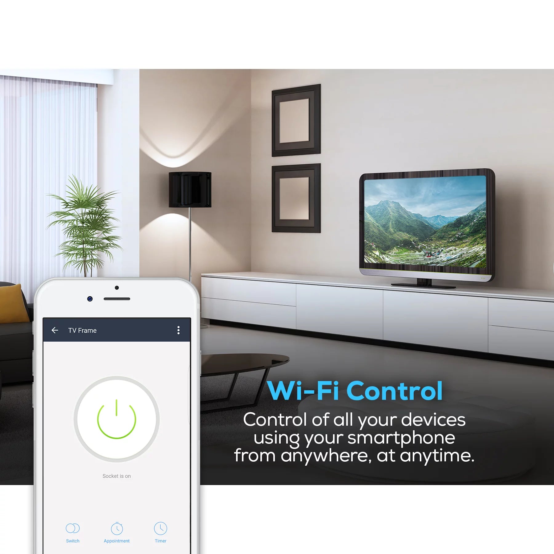 Geeni Switch and Charge Smart Wi-Fi Plug with 2-USB Ports