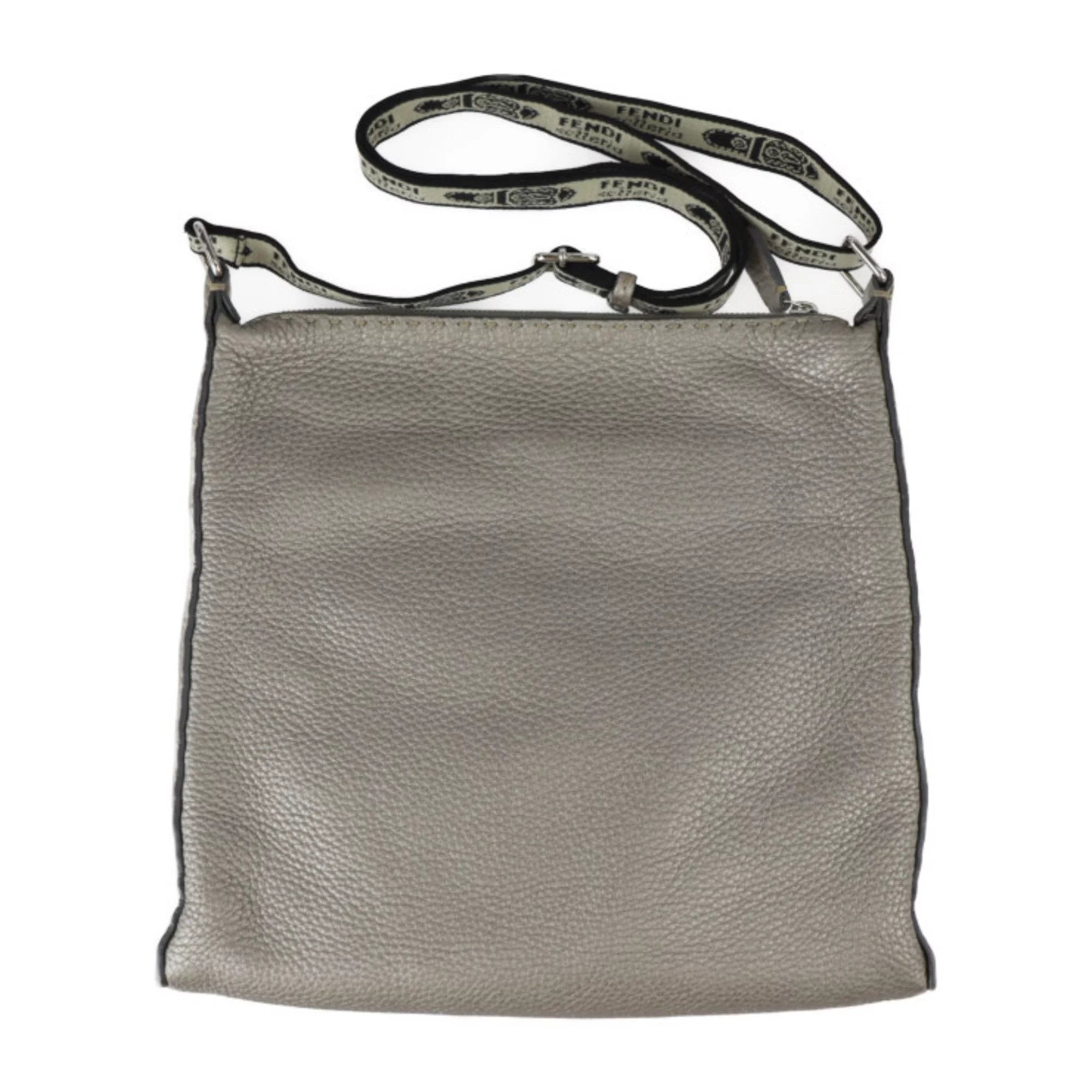 Secondhand FENDI Fendi Selleria Shoulder Bag 8BT109 Leather Bronze Silver Metal Fittings Diagonal Hanging (Good)