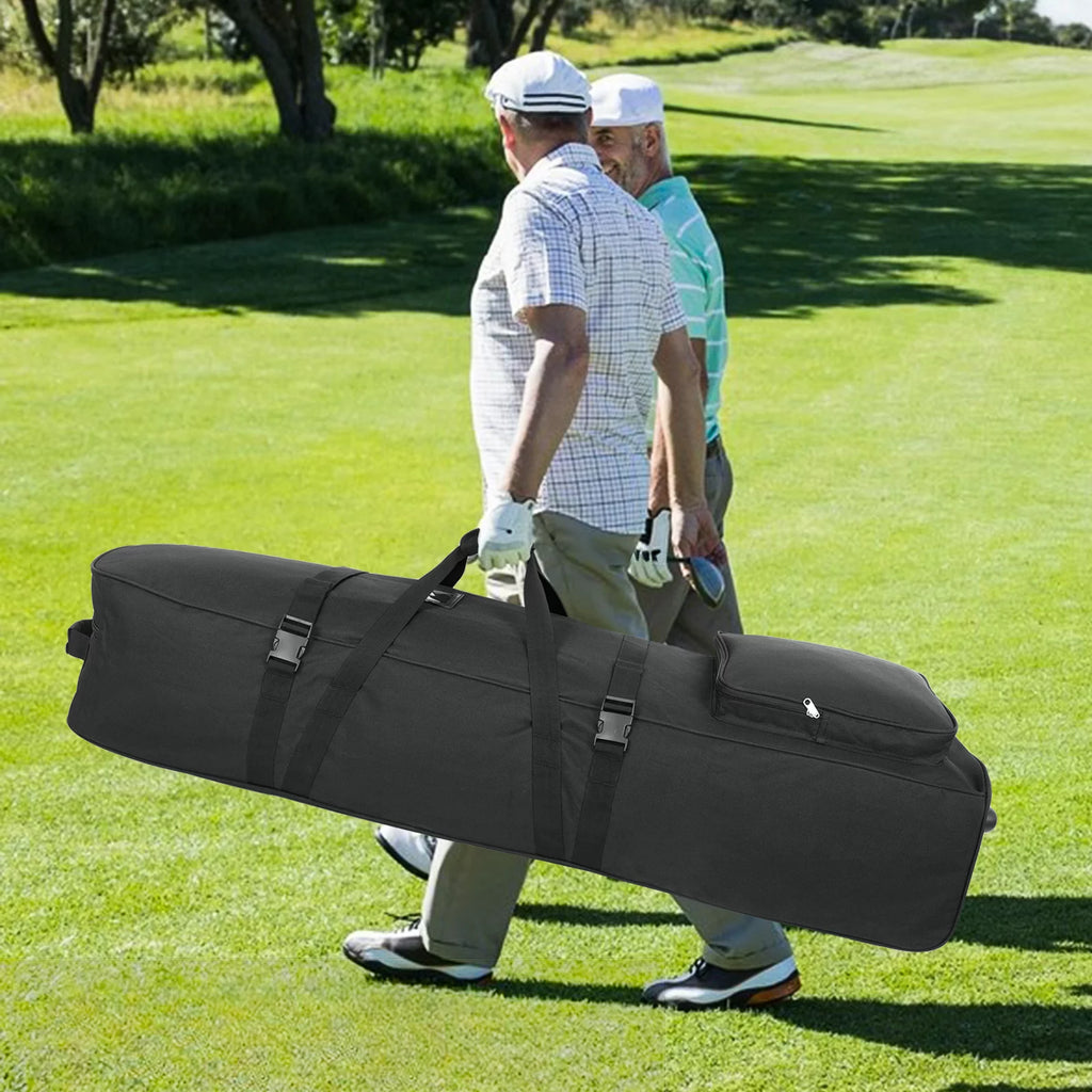 Wossspt Soft Golf Travel Bags with Stabilizing Straps, Upgraded Rubber Wheels, Heavy Duty 900D Polyester Oxford Wear Resistant，Extra Storage Pocket