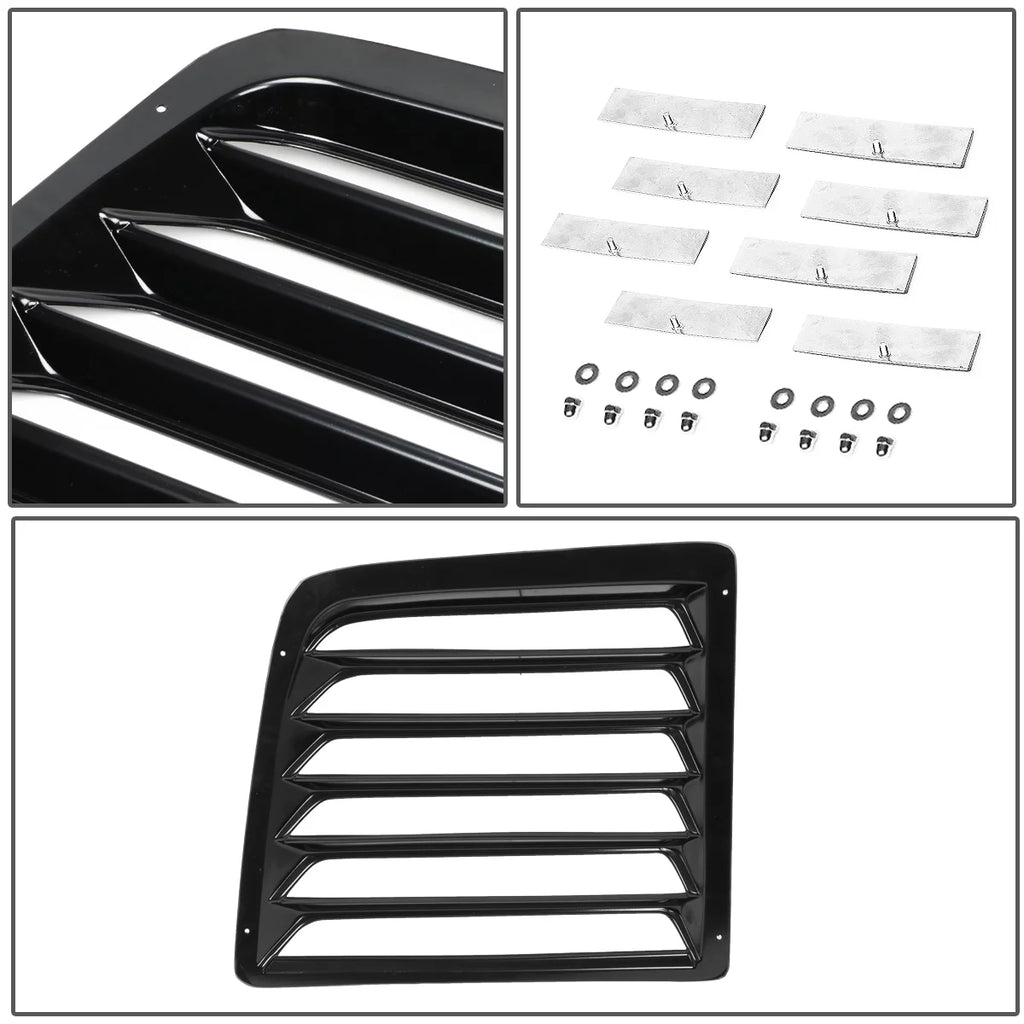 DNA Motoring WINL-004 For 1997 to 2017 Chevy Express GMC Savana 1500 2500 3500 Van 2Pcs Rear Window Scoop Louvers Sun Shade Cover 01 02 03 04 05 06 07 08 09 10 11 12 13 14 15 16