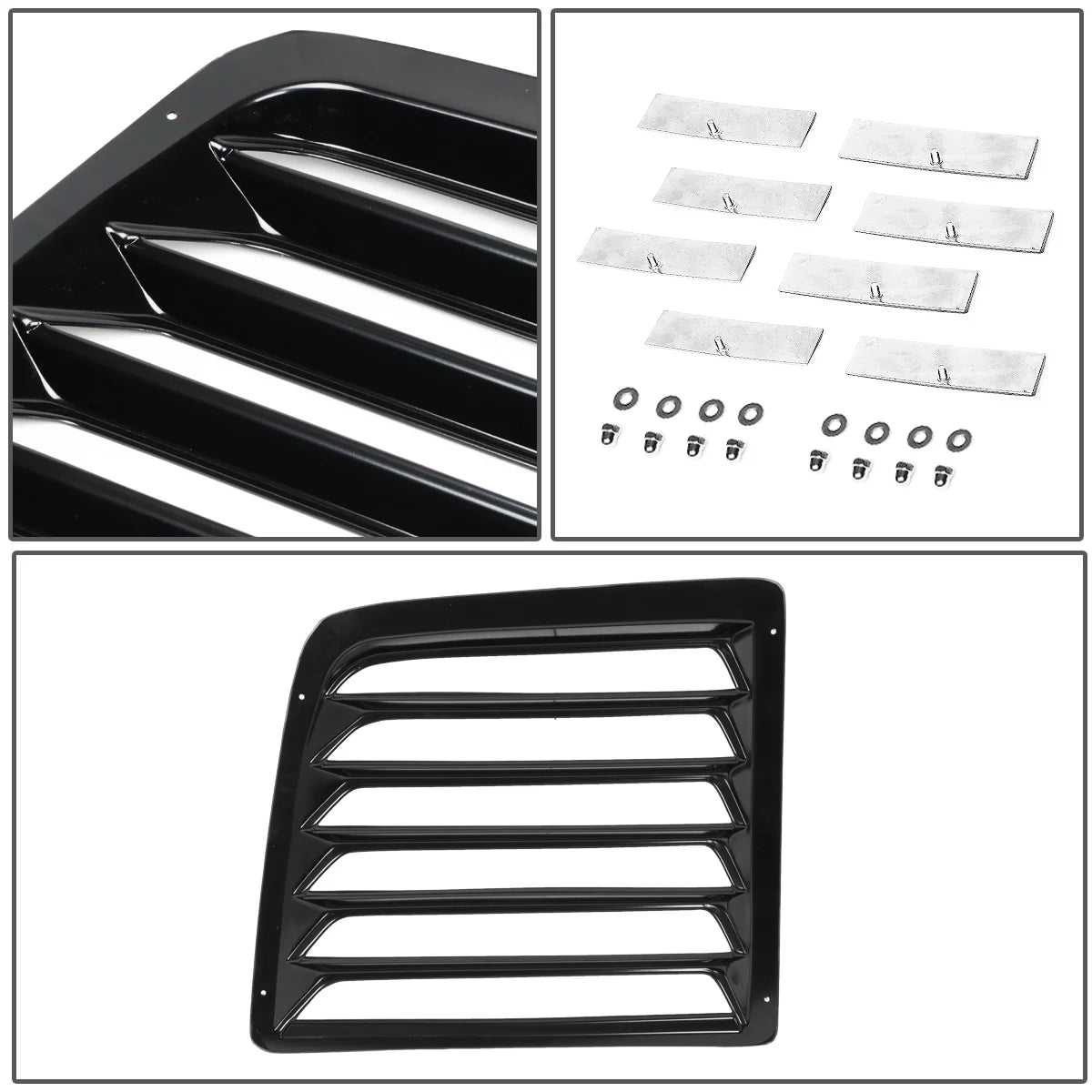DNA Motoring WINL-004 For 1997 to 2017 Chevy Express GMC Savana 1500 2500 3500 Van 2Pcs Rear Window Scoop Louvers Sun Shade Cover 01 02 03 04 05 06 07 08 09 10 11 12 13 14 15 16