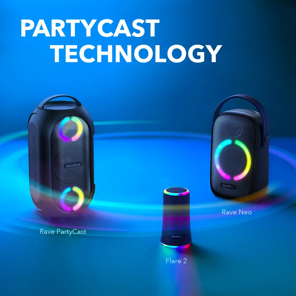 Soundcore by Anker- Rave PartyCast Portable Speaker | 80W | IPX7 Waterproof | 18-Hour Playtime | Black | A3390Z12