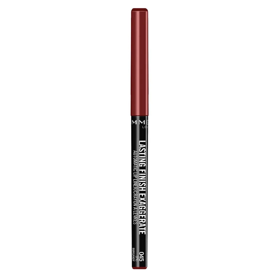 Rimmel Lasting Finish Exaggerate Automatic Lip Liner, 045 Epic Burgundy 0.01 OZ Pack of 2