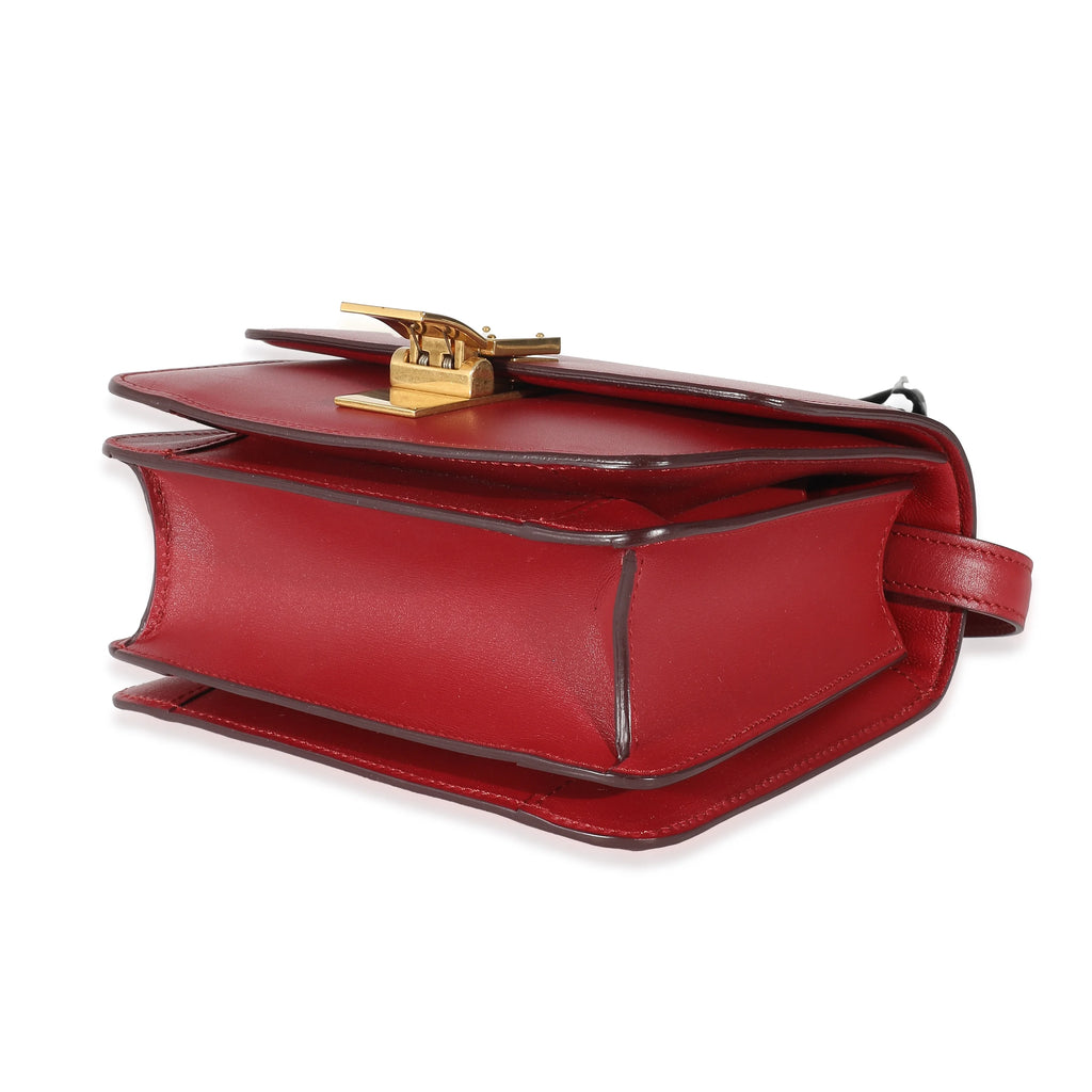Celine Red Smooth Calfskin Small Classic Box Bag Previously Owned