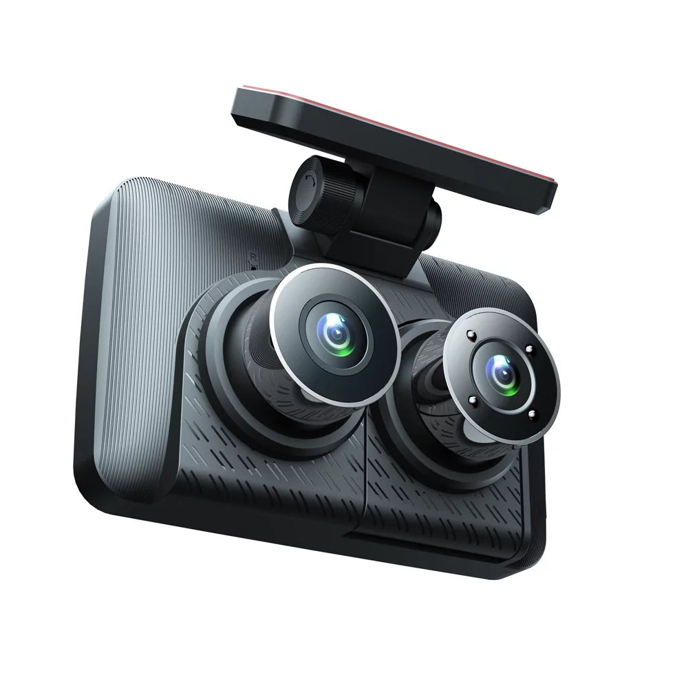 moobody 3 Cameras Dash Cam 4in Clear Car Rearview Mirror Car Video Recording Camcorder Wide Angle Car Camera Recorder Auto Safety Driving Recorder