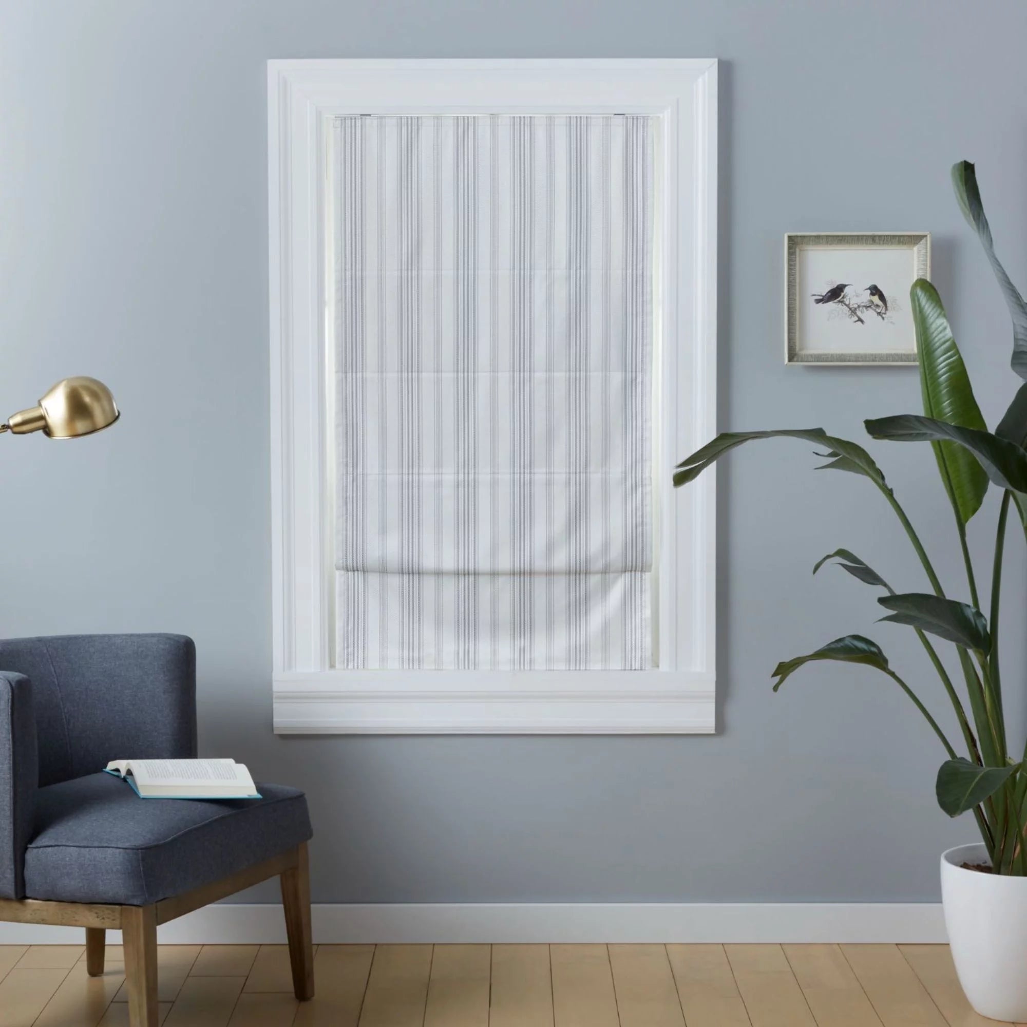 Exclusive Home Ricardo Total Blackout Roman Shade, 23"x64", Grey