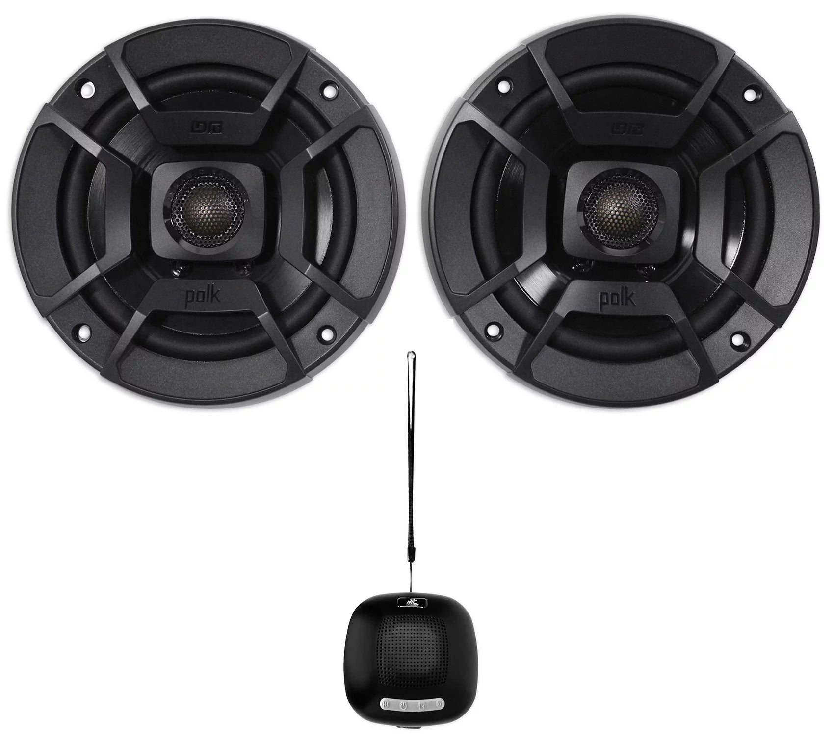 (2) Polk Audio DB522 5.25" 600w Car/Marine/Motorcycle Speakers+Speaker