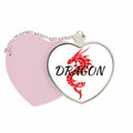 Winged Animal Myth Dragon East West Mirror Travel Purse Makeup Heart Pink