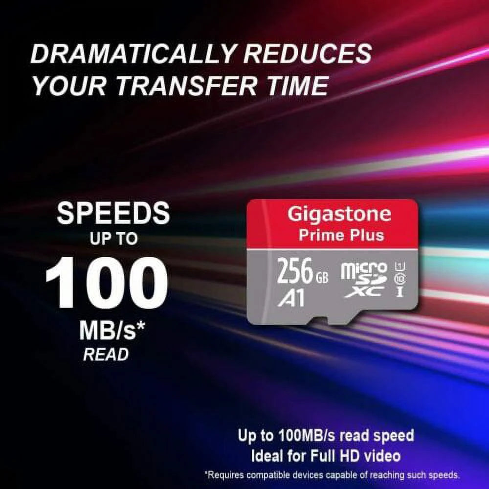 Gigastone 256GB Micro SD Card, Switch / GoPro Compatible Memory Card, UHS-I SDXC