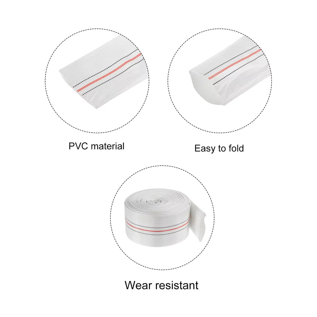 Lightweight Backwash Hose Lay Flat Reinforced Discharge PVC Hose 65mm ID 49ft for Swimming Pool