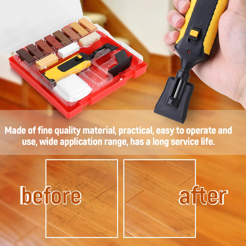 Arealer Laminate Repairing Kit Wax System Floor Worktop Sturdy Casing Chips Scratches Mending Tool Set