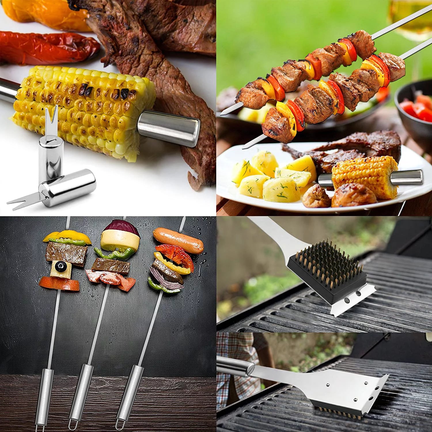 BBQ Grill Utensil Tools Set Reinforced BBQ Tongs 19-Piece Corrosion-free-Alloy Barbecue Grilling Accessories with Aluminum Storage Case -Complete Outdoor Grill Kit for Dad, Birthday Gift for Man