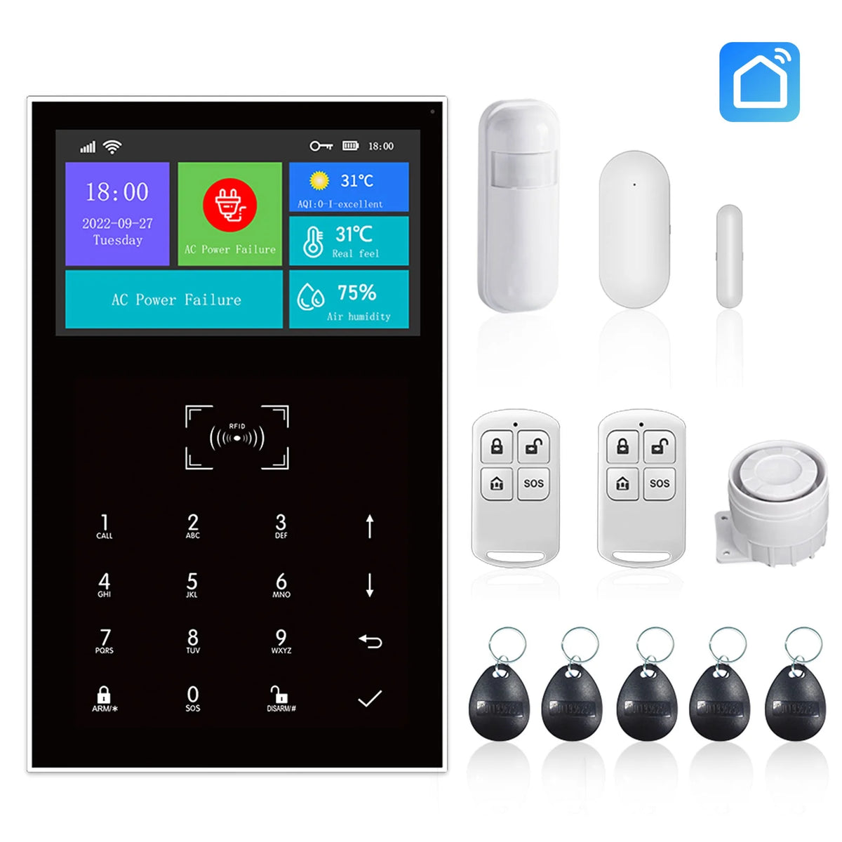 moobody All Touch USB Screen Wireless WIFI GSM Burglar System Smart Home DIY APP Smart Life
