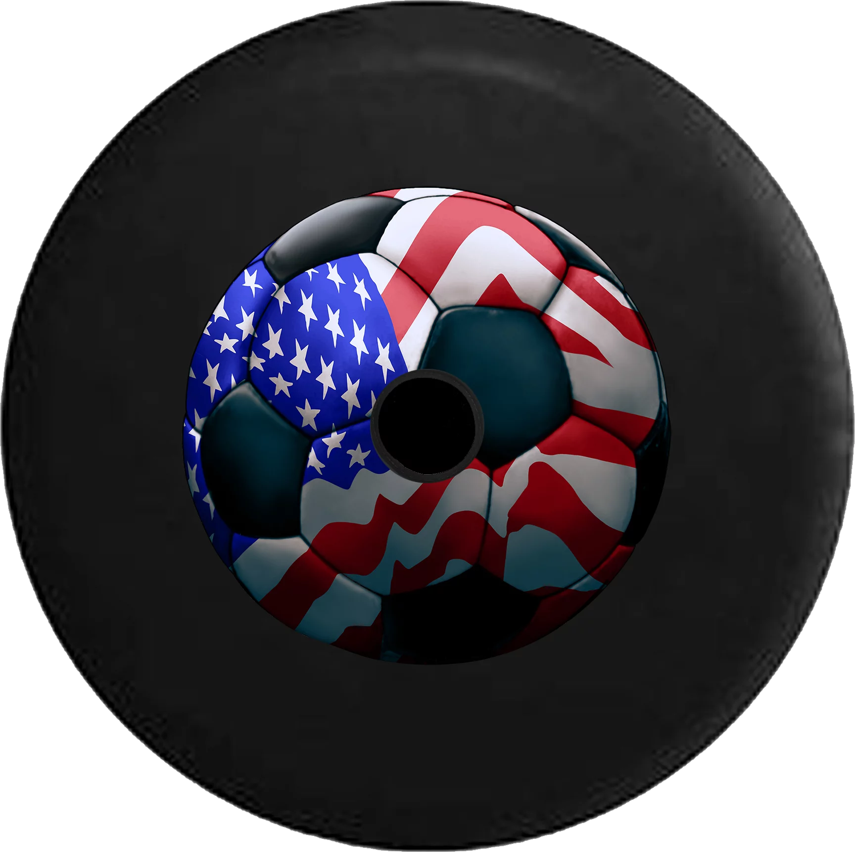 2018 2019 Wrangler JL Backup Camera American Flag Soccer Ball Futbol Spare Tire Cover for Jeep RV 32 Inch