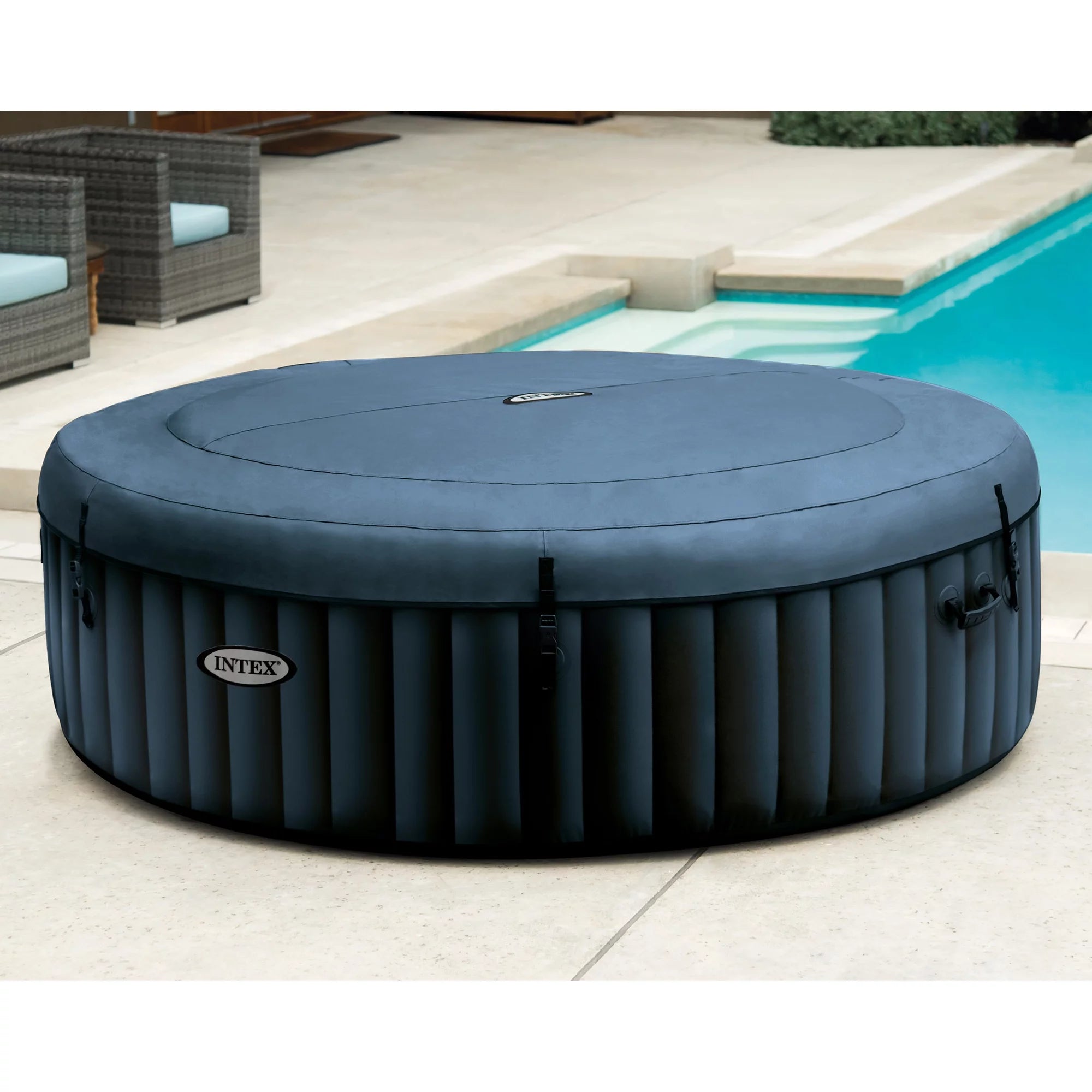 Intex PureSpa Plus Portable Inflatable Hot Tub Jet w/ 6 Filter Cartridges