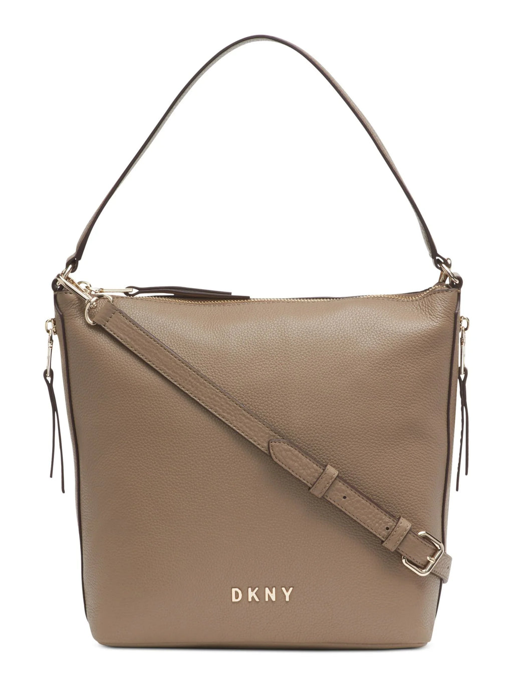 DKNY For Her Brown Leather Adjustable Strap Hobo Handbag Purse