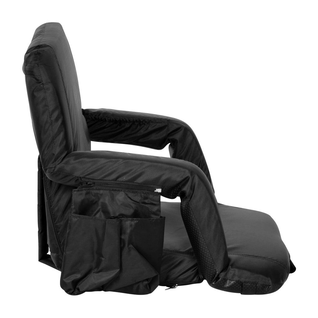 Flash Furniture Malta Fabric Extra Wide Stadium Chair, Black
