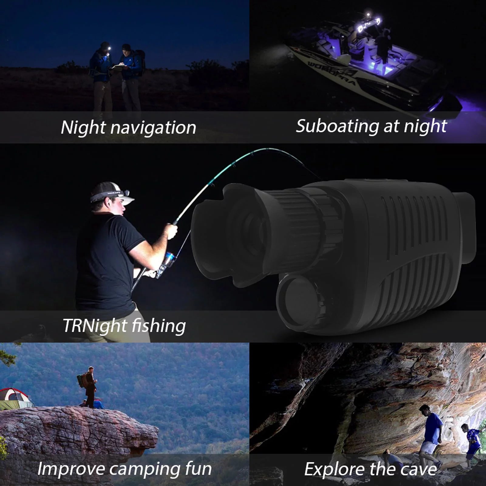 Infrared Night Vision Device 500~1000M Full Dark Viewing Distance 10 Languages Animal Observation