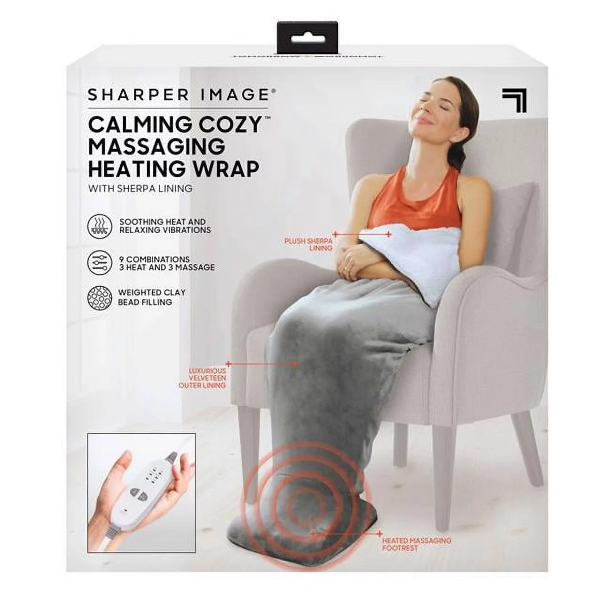 Sharper Image  Calming Cozy Therapeutic Massaging Heat Wrap
