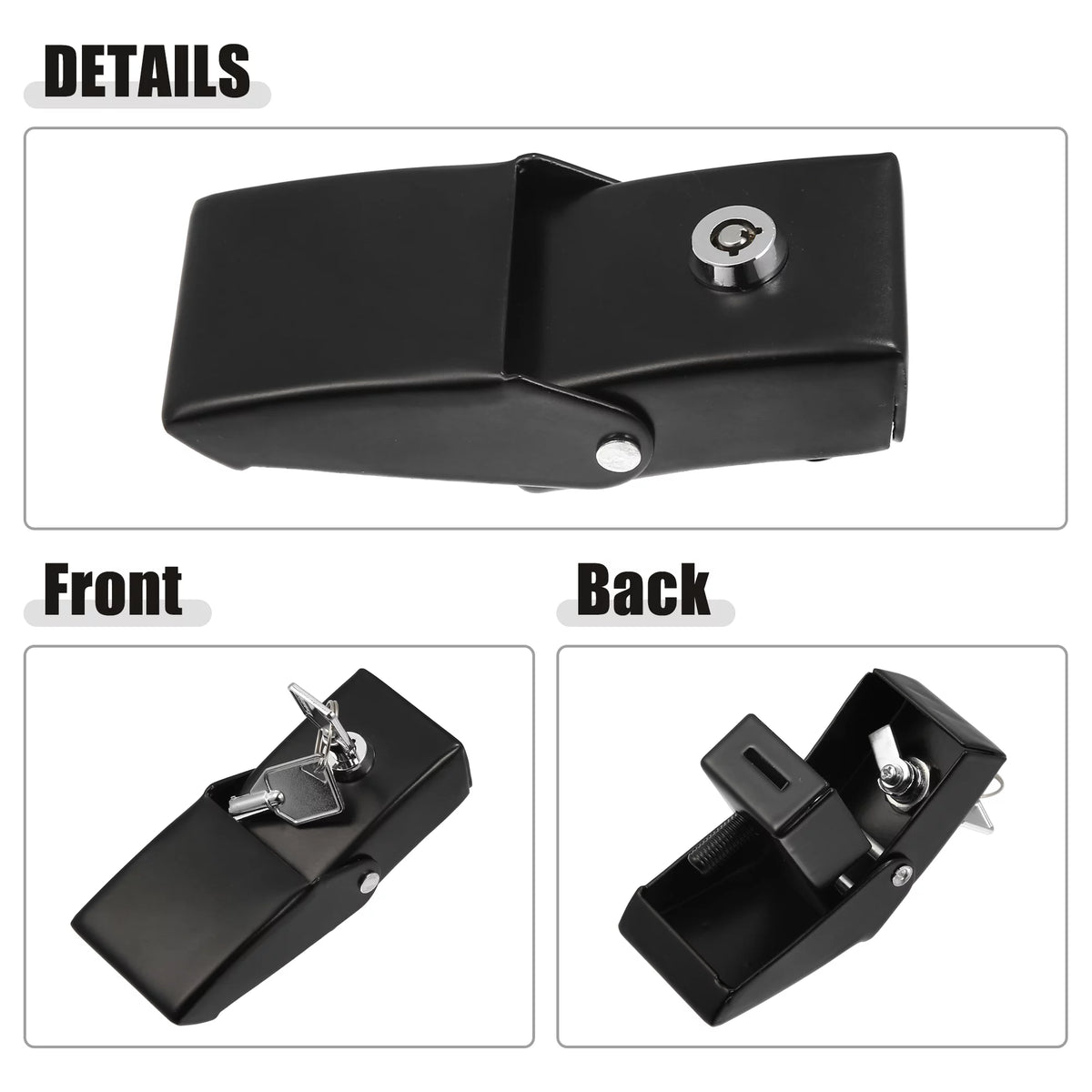 Unique Bargains 1 Pair Front Hood Latches Hood Catch Locking Fit for Jeep Wrangler JK JL 2007-2021 Black